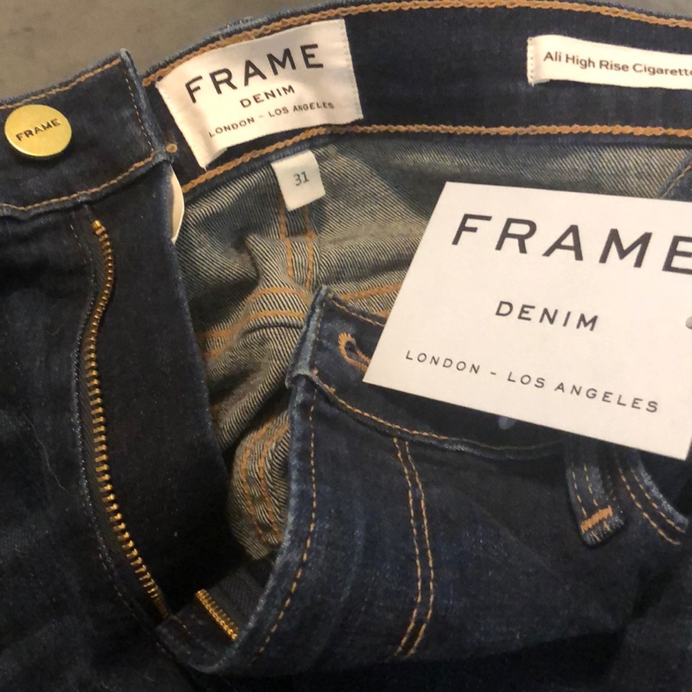 Frame Ali high rise cigarette denim